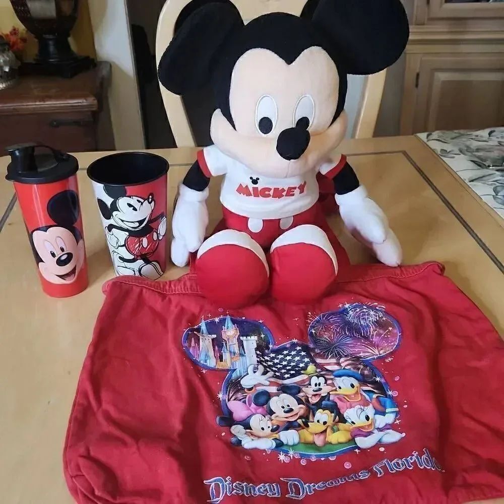 Vintage Mickey Mouse Plush,tumbler,cup and tote